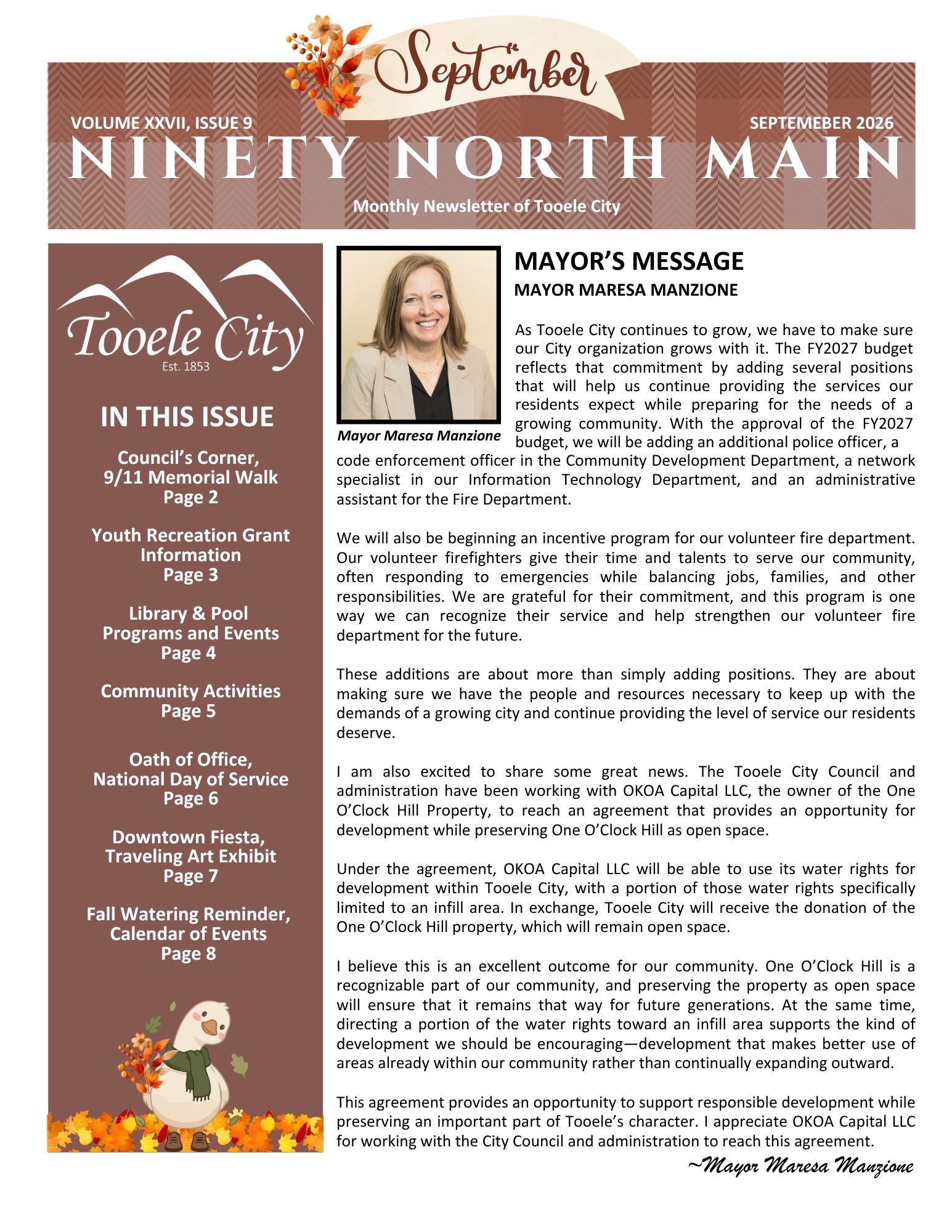 90 North Main September Newsletter 2026